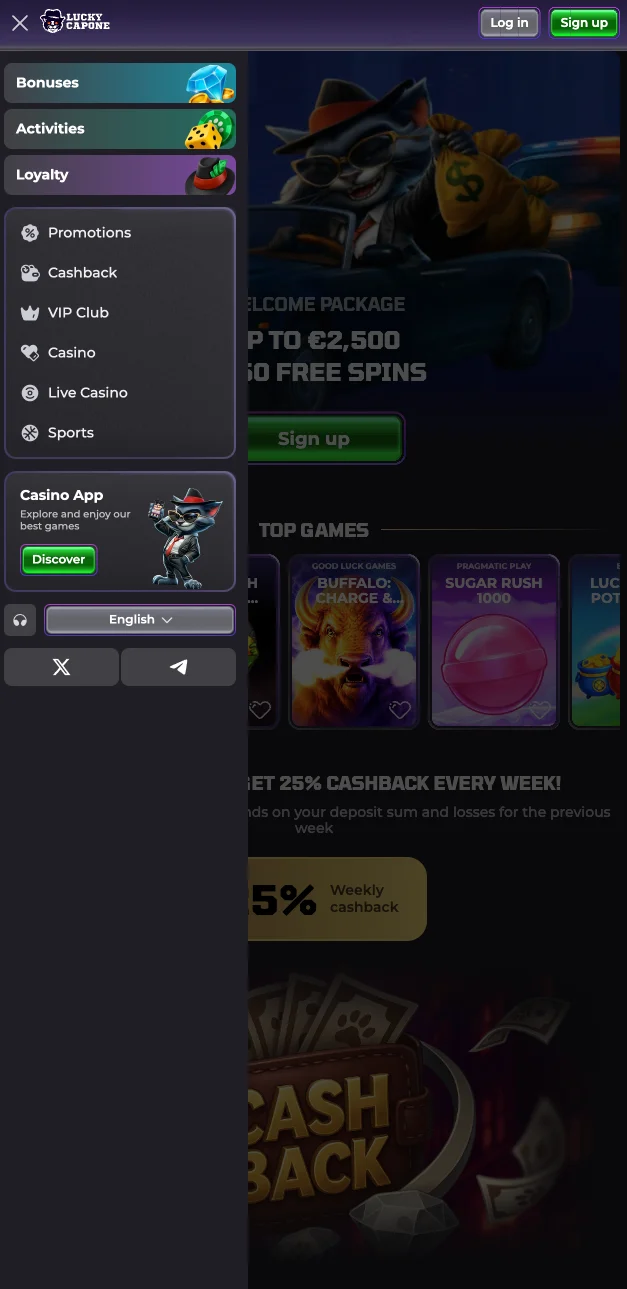 Scarica l'app di LuckyCapone casino
